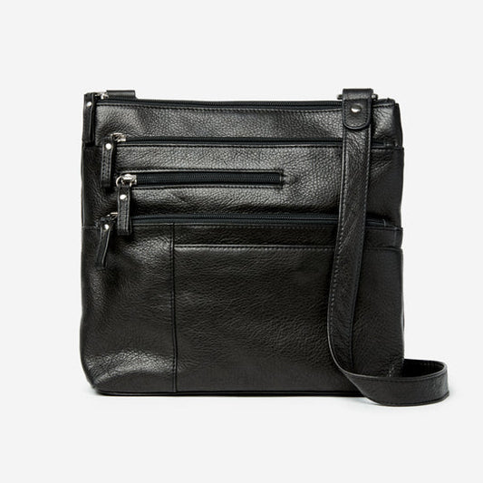 Osgoode Marley Leather RFID Large Crossbody Traveler- 7003 Black