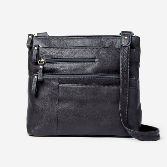 Osgoode Marley Leather RFID Large Crossbody Traveler- 7003 Storm