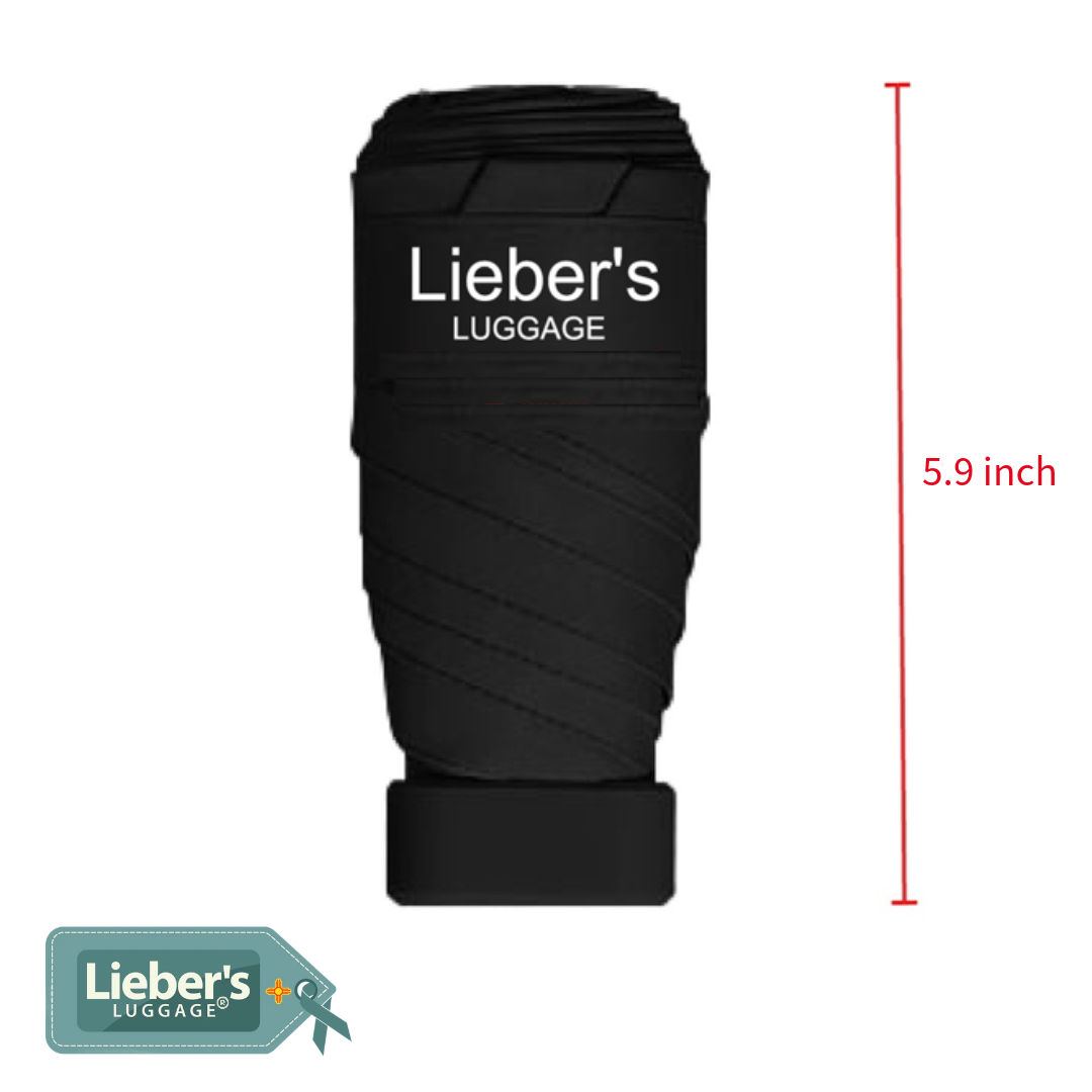 Lieber's Luggage® Lab - Mini Folding Travel Umbrella With Storage Case- Travel Accessories for Legacy Collection