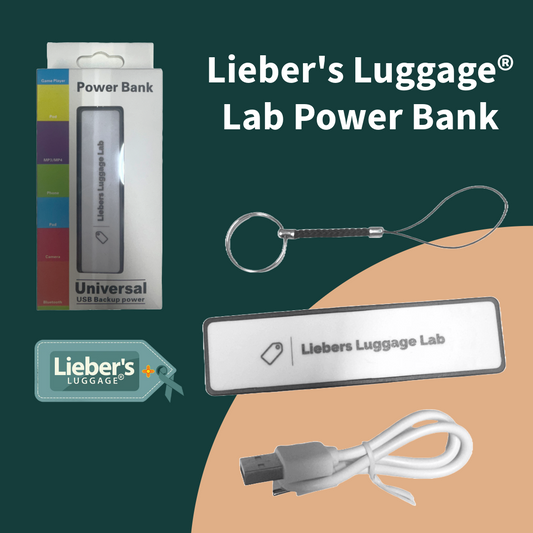 Lieber's Luggage® Lab - Universal 2000mAh USB Battery Power Bank- Travel Accessories for Legacy Collection White Black