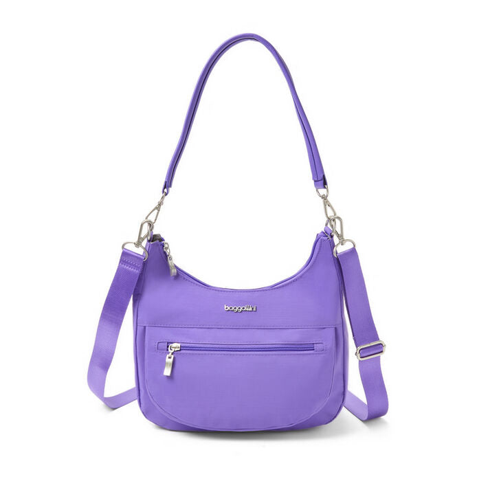 Baggallini Modern Pocket Half Moon Bag Lavender Surf