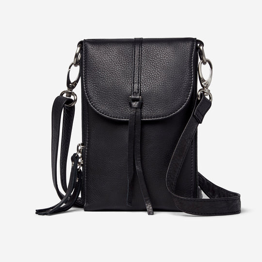 Osgoode Marley Leather RFID Nash Accordion Phone Crossbody Pocket- 4506 Black