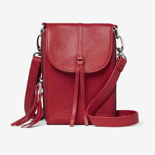 Osgoode Marley Leather RFID Nash Accordion Phone Crossbody Pocket- 4506 Garnet