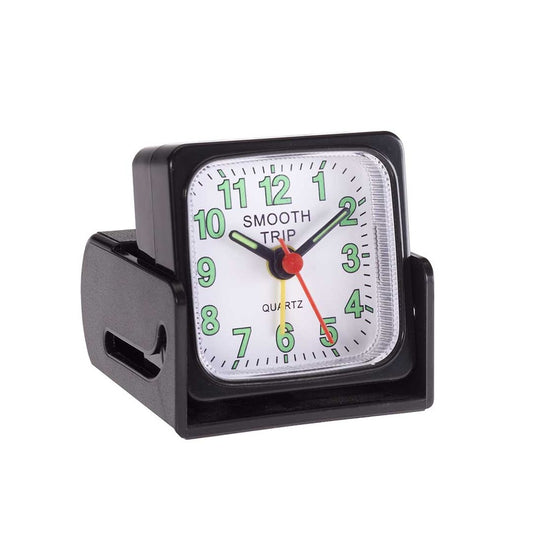 Smooth Trip Night View Travel Alarm Clock Black