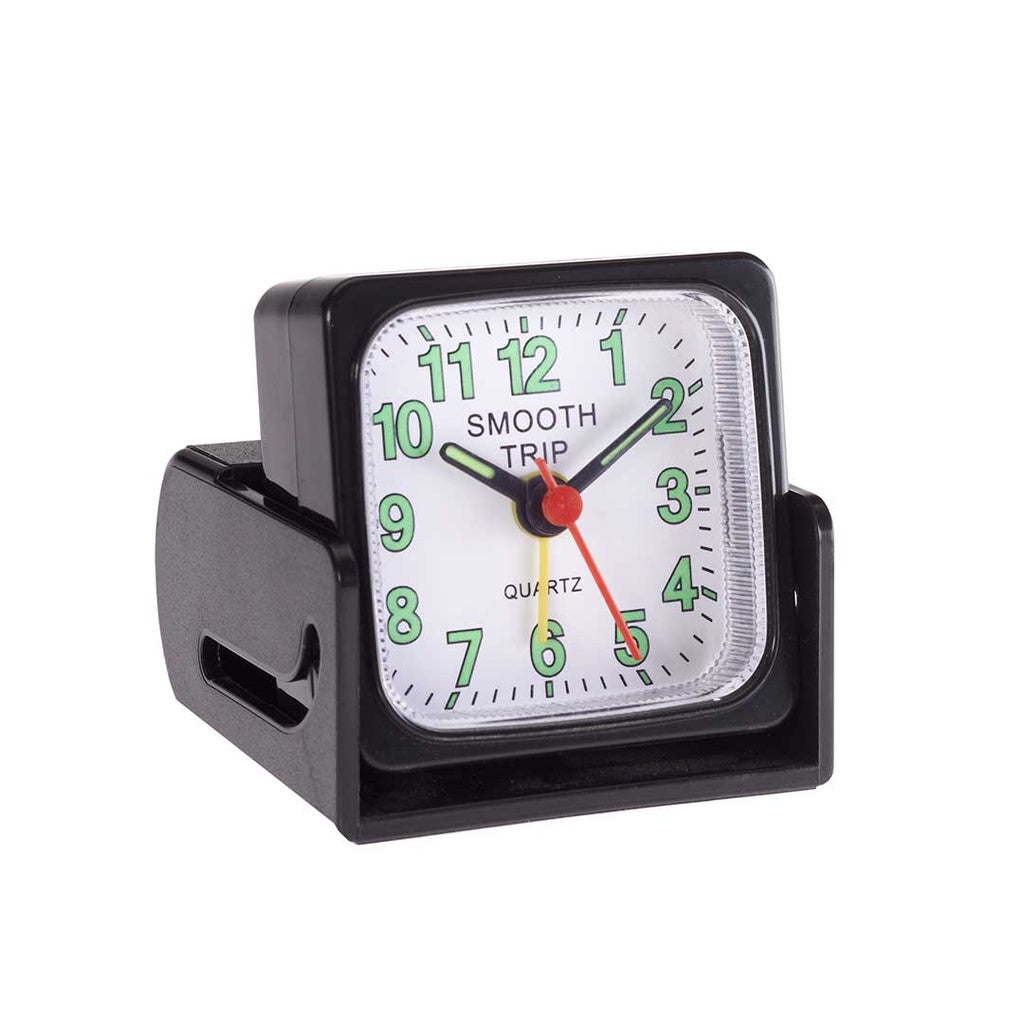 Smooth Trip Night View Travel Alarm Clock Black