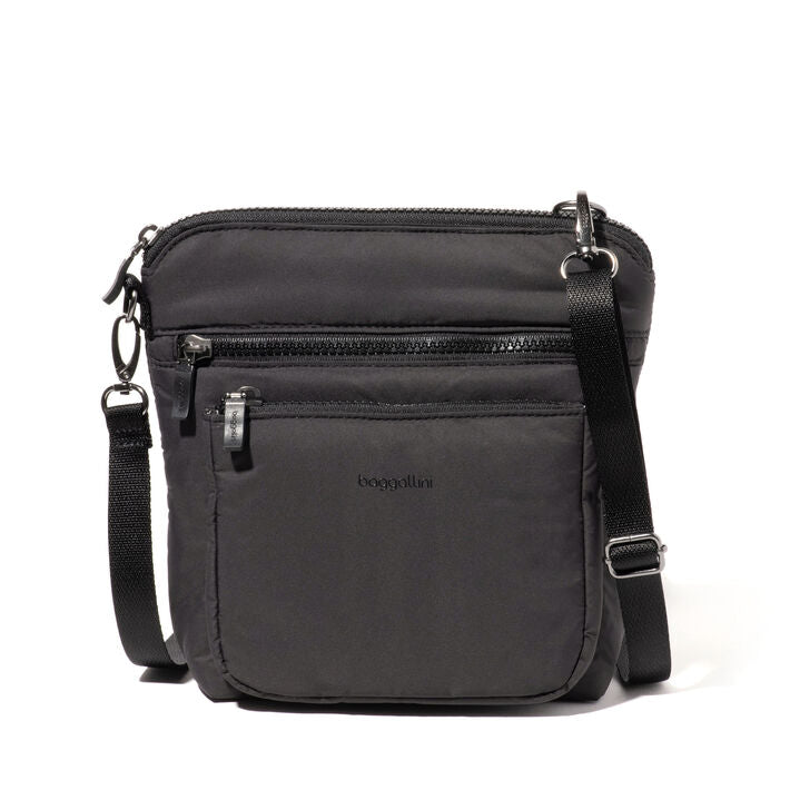 Baggallini Modern Pocket RFID Crossbody Black Puff