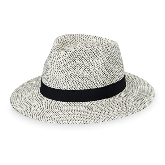Wallaroo Packable Hat- Petite Charlie UPF 50+ Ivory Black XS S