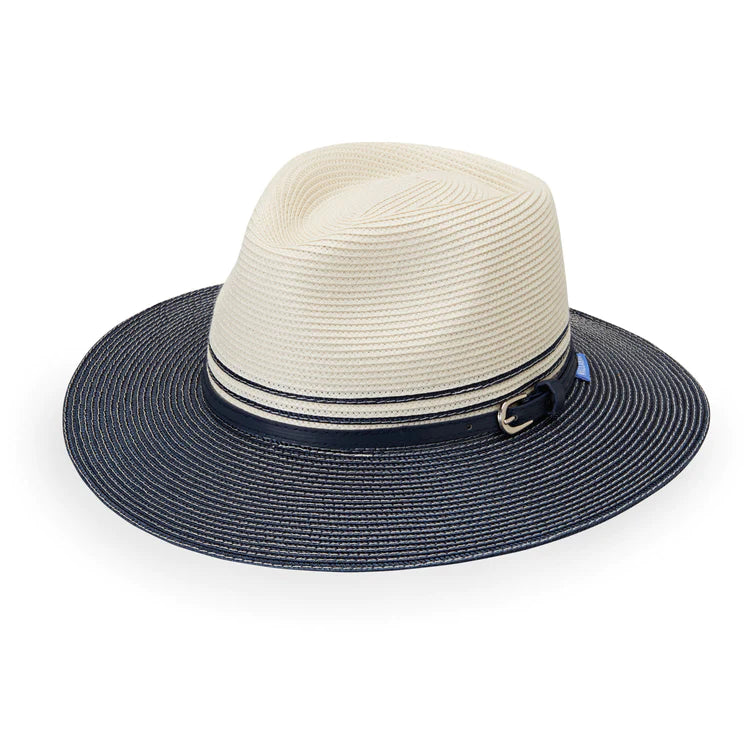 Wallaroo Packable Hat - Petite Kristy UPF 50+ IVORY NAVY XS S