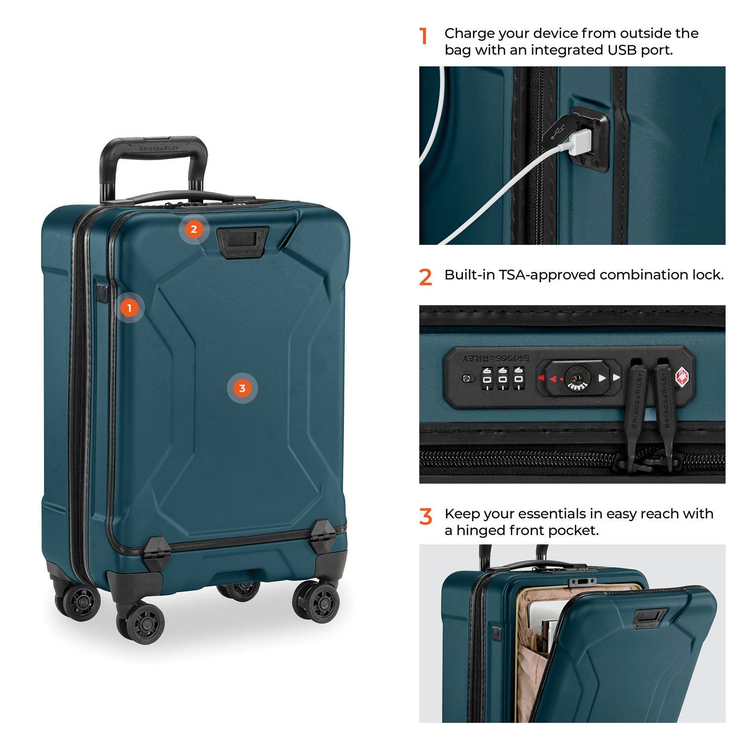 Briggs & Riley TORQ Domestic 22" Hardside Carry-On Spinner (Free Monogram)- QU222SP