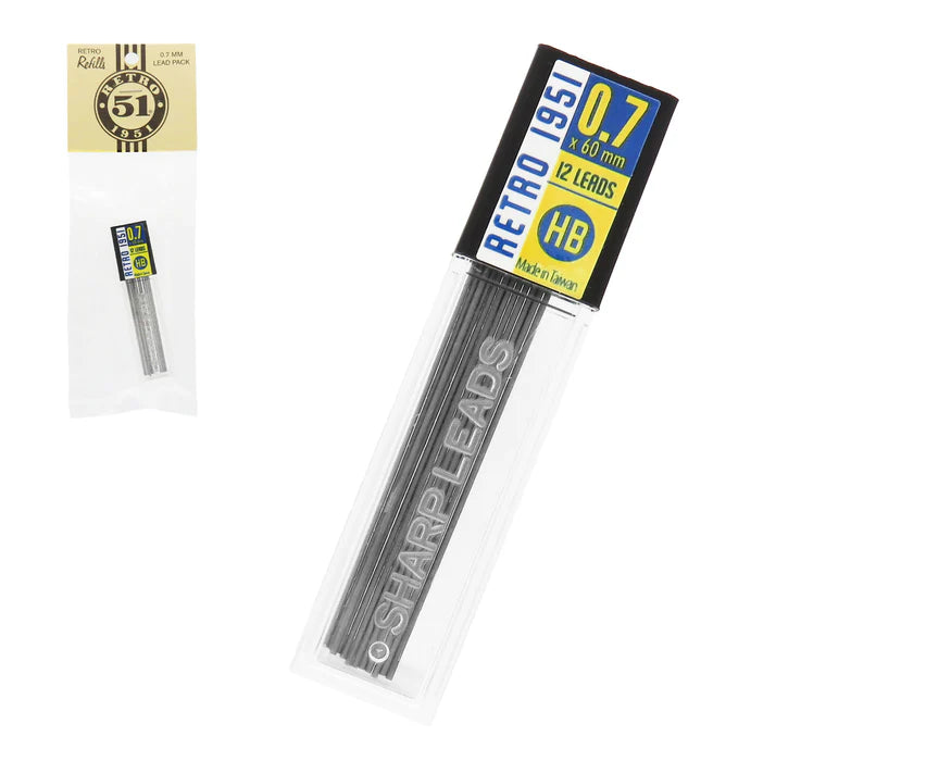 Retro 51 - 0.7mm Hex-o-matic™ Pencil Lead 12pk Assorted