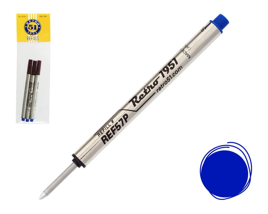 Retro 51 - Capless Rollerball Refill 3pk Blue