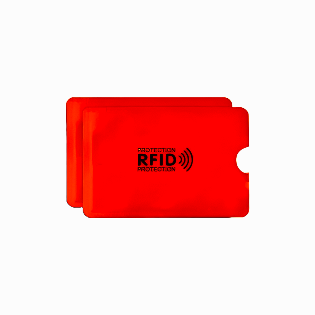 2-Pack RFID Blocking Credit Card Sleeves Red