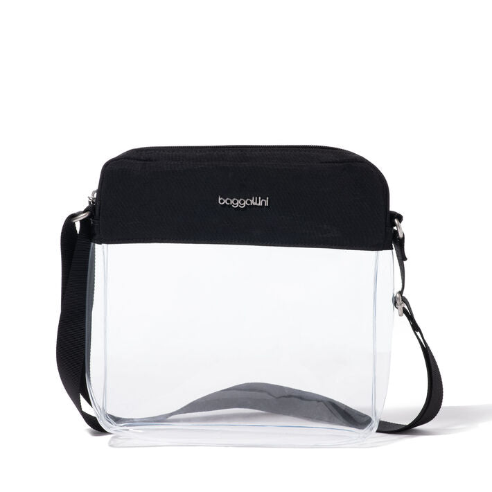 Baggallini Clear Stadium Crossbody Black