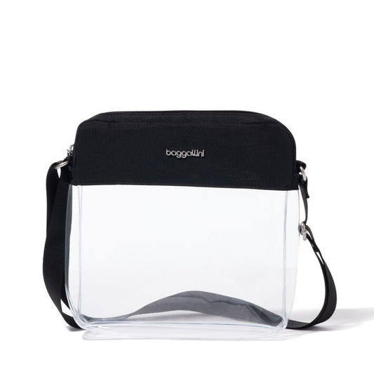 Baggallini Clear Stadium Crossbody Black