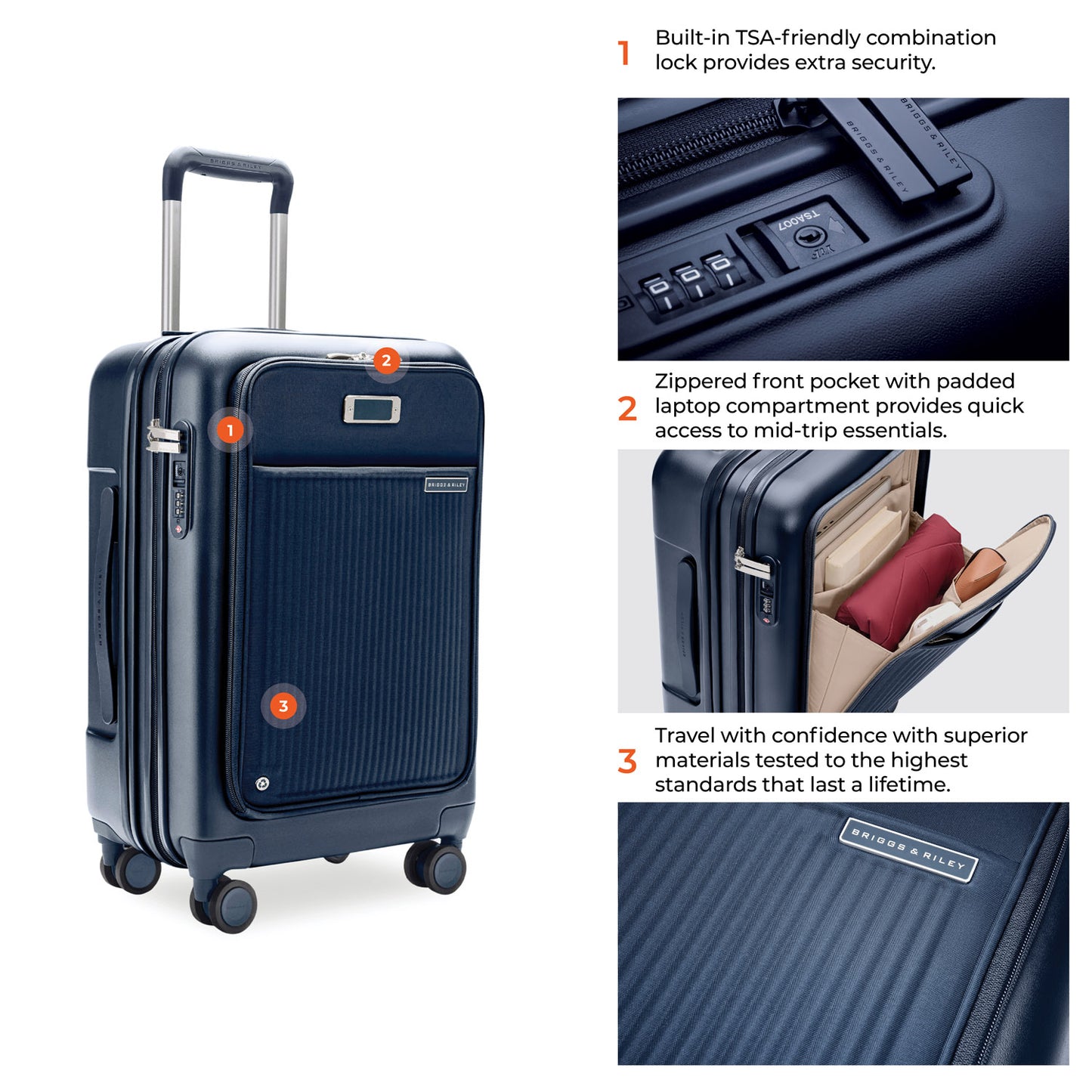 Briggs and Riley Sympatico Essential 22" Front Pocket Carry-On Hardsided Expandable Spinner