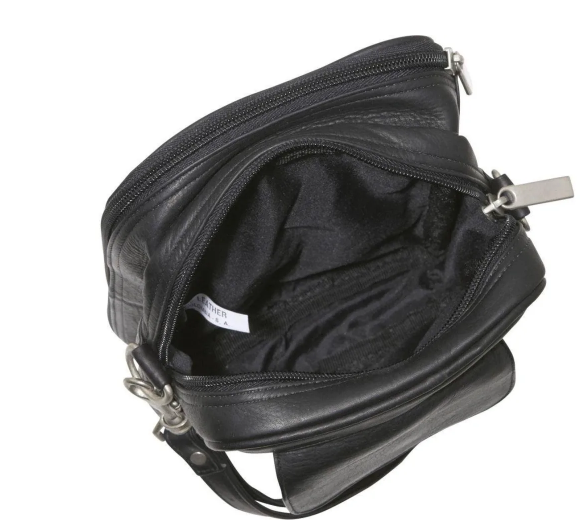 David King & Co. 459 Leather Cross Body Bag with Organizer- $130
