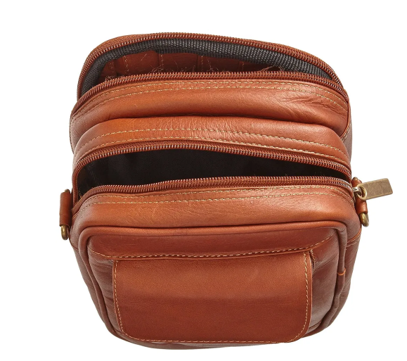 David King & Co. 459 Leather Cross Body Bag with Organizer- $130