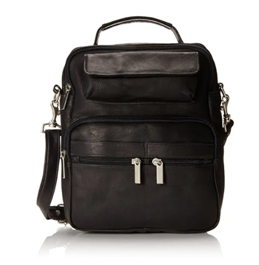 David King & Co. 454 Leather Large Cross Body Bag With Top Handle- $140 Black