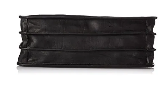 David King & Co. 134 Leather Triple Gusset Drop Handle Zippered Briefcase