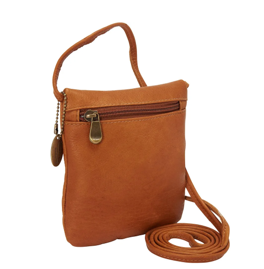 David King & Co. 507 Leather Front Zip Mini Bag Tan