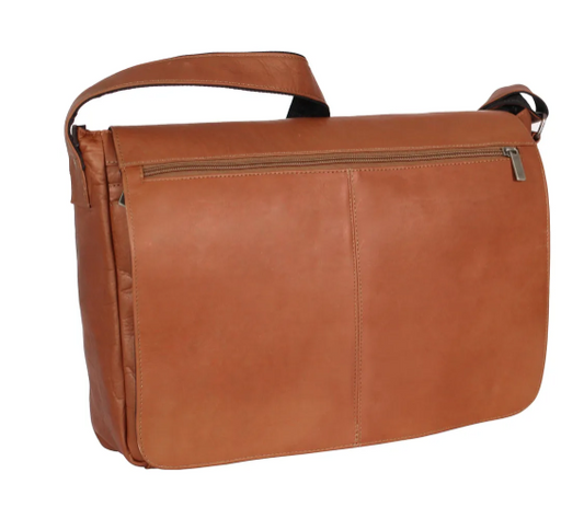 David King & Co. 189 Leather East/West Full Flap Over Messenger Bag