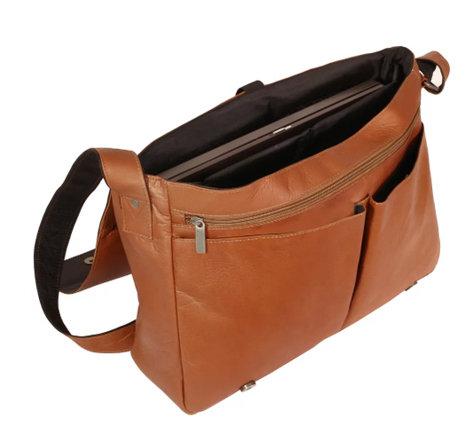 David King & Co. 189 Leather East/West Full Flap Over Messenger Bag