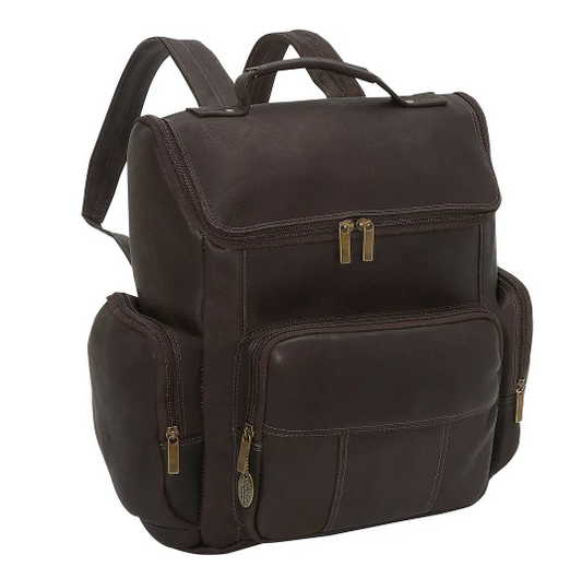 David King & Co. 334 Leather Women's Mid Size Zip Around Backpack Cafe