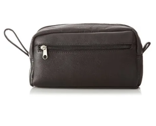 David King & Co. 418 Leather Small Double Toiletry/Shave Bag