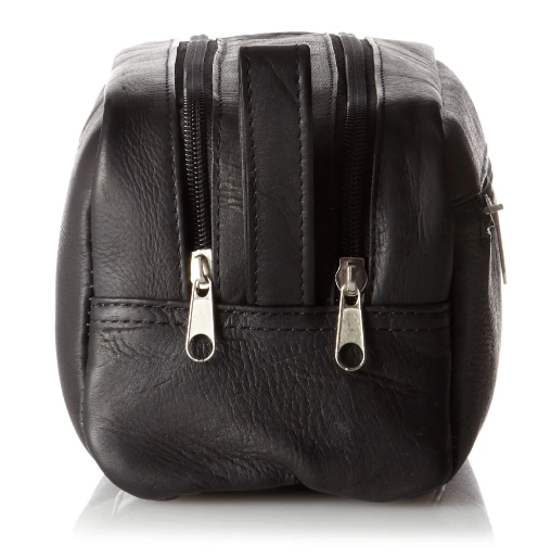 David King & Co. 418 Leather Small Double Toiletry/Shave Bag