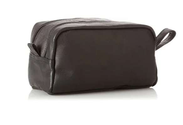David King & Co. 418 Leather Small Double Toiletry/Shave Bag