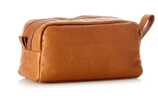 David King & Co. 418 Leather Small Double Toiletry/Shave Bag