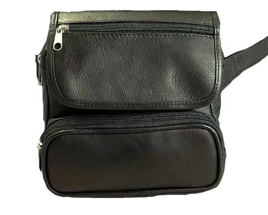 David King & Co. 409 Leather Large Double Pocket Waist Pack- $45