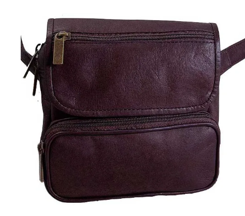 David King & Co. 409 Leather Large Double Pocket Waist Pack- $45 Cafe