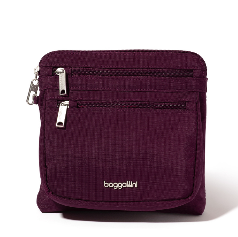 Baggallini Securtex RFID Anti-Theft Crossbody Mulberry