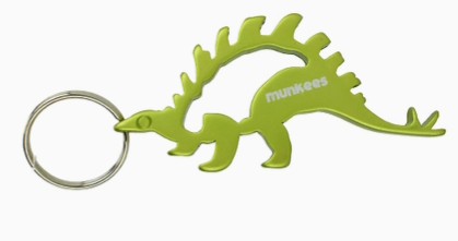 Dinosaur Bottle Opener Keychain- Stegosaurus Olive Green