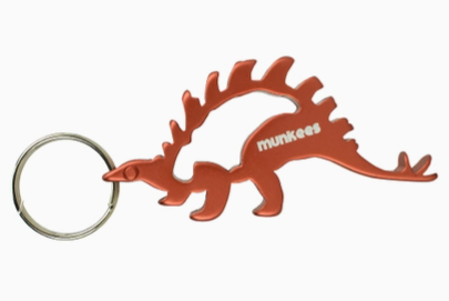 Dinosaur Bottle Opener Keychain- Stegosaurus Orange