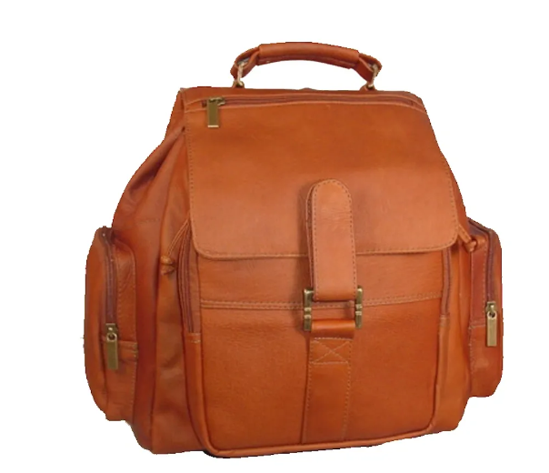 David King & Co. Leather Top Handle Extra Large Backpack Tan