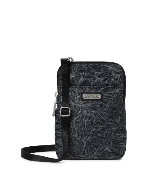 Baggallini Take Two RFID Bryant Crossbody Midnight Blossom Print