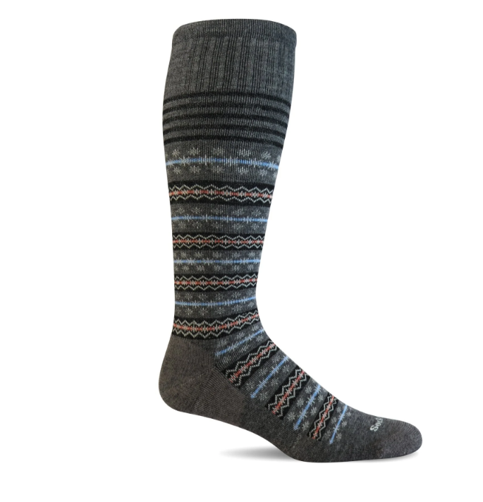 Sockwell Women's Mini Fairisle | Moderate Graduated Compression Socks Charcoal