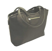Vaquetta Leather Expandable Computer/Tablet Tote Black