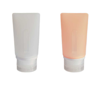 Smooth Trip 2 oz Silicone Travel Bottles - 2 pack Peach