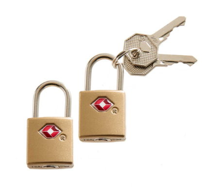 Smooth Trip TSA Accepted Luggage Key Locks - 2 pack Brass