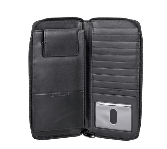 Dopp® Leather Regatta RFID Zipper Passport Wallet Black