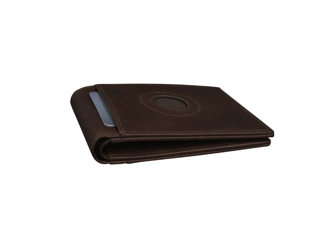 ili New York Leather Bifold Wallet w/ Airtag Holder and RFID