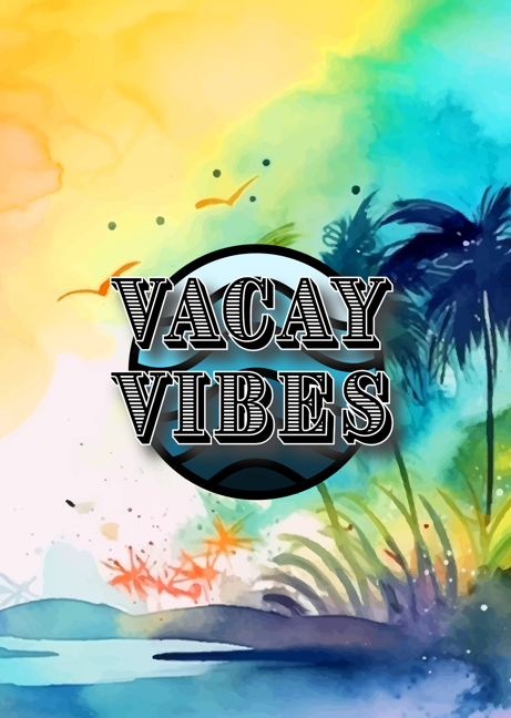Lieber's Luggage® Lab Greeting Cards- Vacation Collection Vacay Vibes- Cool Tropics