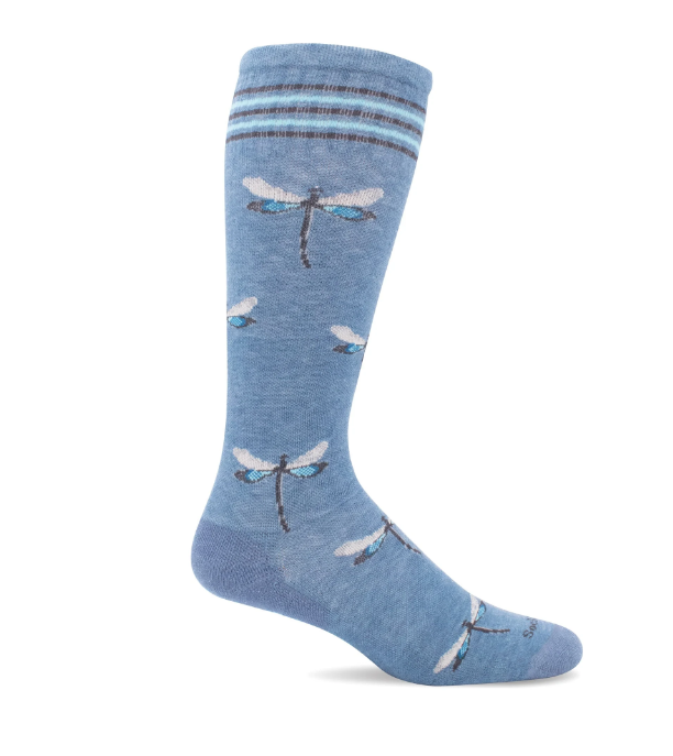 Sockwell Women's Dragonfly | Moderate Graduated Compression Socks Bluestone
