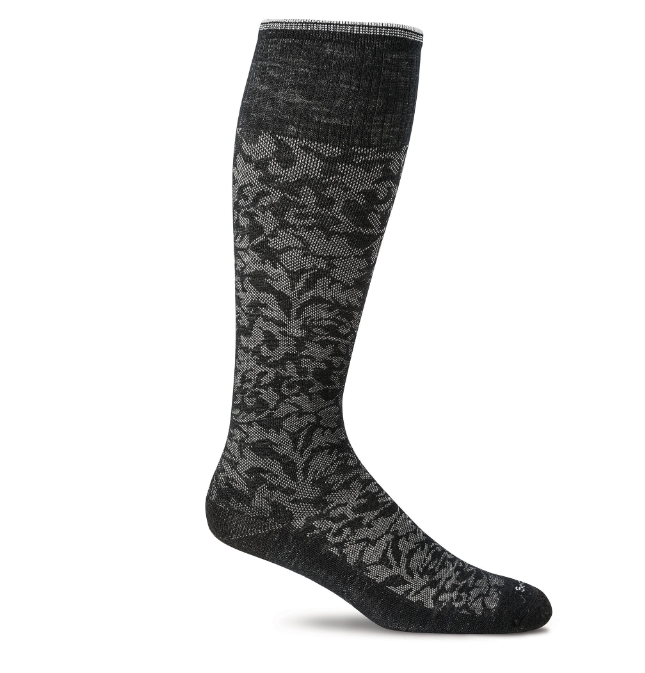 Sockwell Women's Damask | Moderate Graduated Compression Socks Black