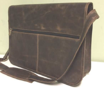Distressed Leather Messenger Bag