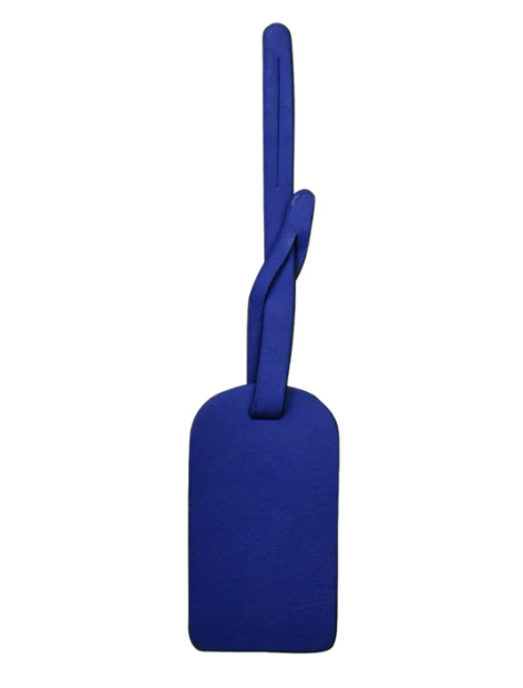 Leather Hangtag Bag Charm with Free Monogram Cobalt