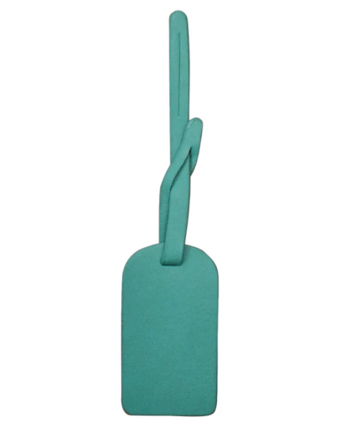 Leather Hangtag Bag Charm with Free Monogram Turquoise